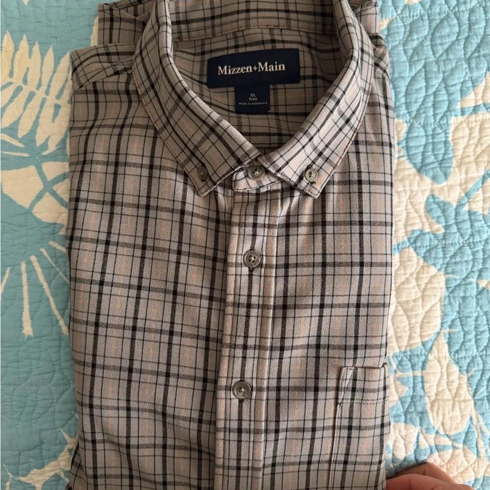 Mizzen & Main City Flannel Dress Shirt XL TRIM FIT - Picture 3 of 4